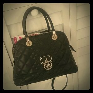 Black tote handbag